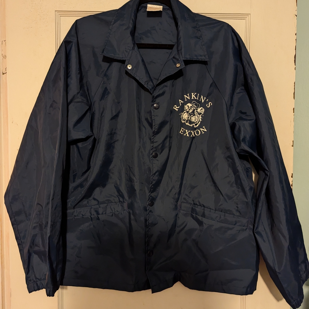 Vintage Exxon Coach Windbreaker Jacket -  Collectible, Racing Fan, Tiger Graphic